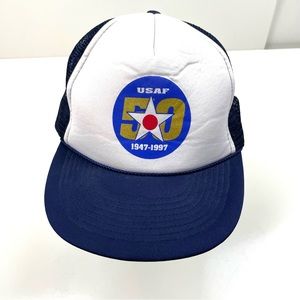 Vintage USAF 50 1947-1997 Trucker Hat Cap Mesh Snapback Annivesary
